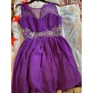 Purple Macy's Size 12 A-line dress